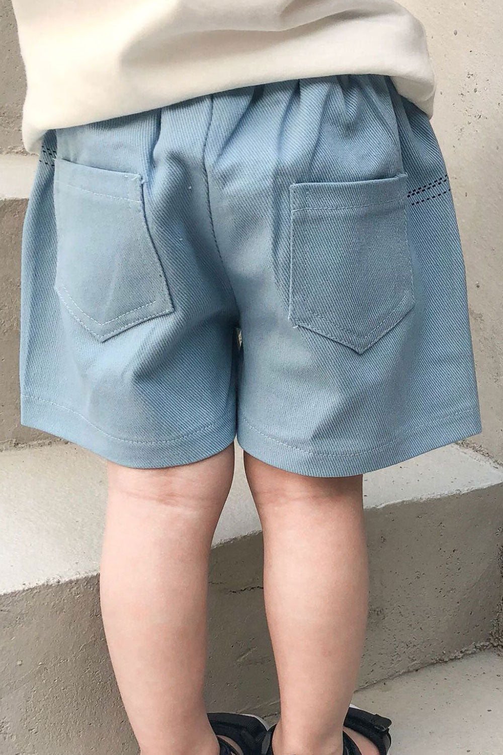 Kids Girls New Summer Comfortable Casual Salted Egg Print Denim Blue Kindergarten Shorts