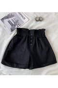 Kids Girls New Summer High Waist Button Style Wide-Leg Loose Thin Shorts