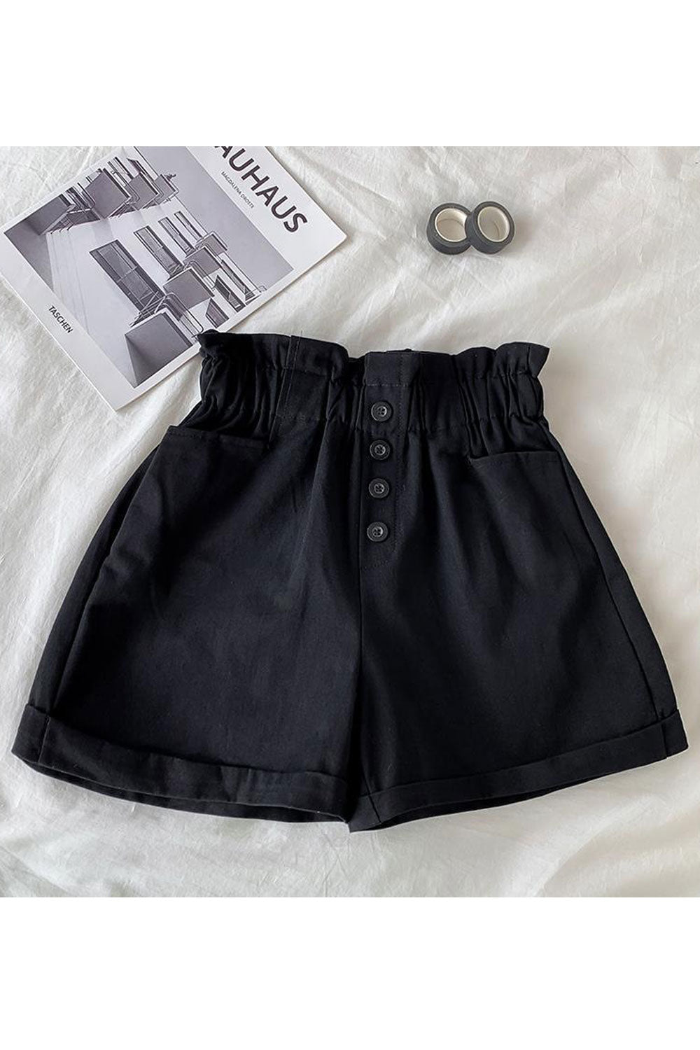 Kids Girls New Summer High Waist Button Style Wide-Leg Loose Thin Shorts