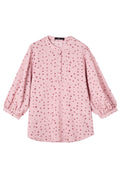 Women New Fashion Beautiful Stand Collar Three Quarter Sleeves Design Sense Polka Dots Pattern Temperament Commuting Style Summe