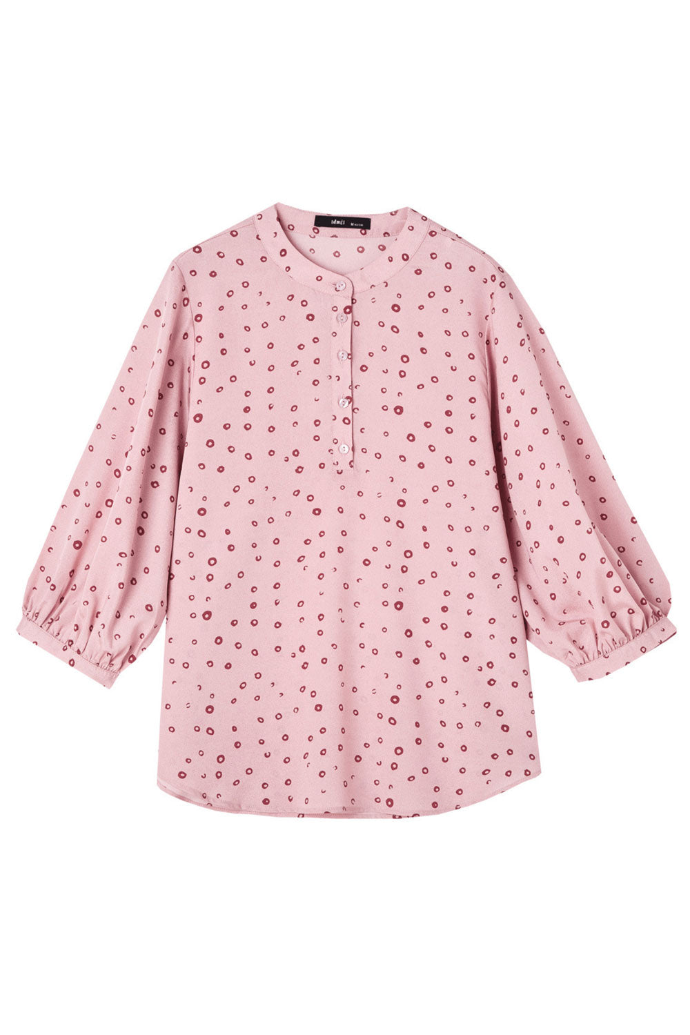 Women New Fashion Beautiful Stand Collar Three Quarter Sleeves Design Sense Polka Dots Pattern Temperament Commuting Style Summe