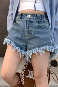 Kids Girls New Summer Washed Soft Denim Outerwear Casual Shorts
