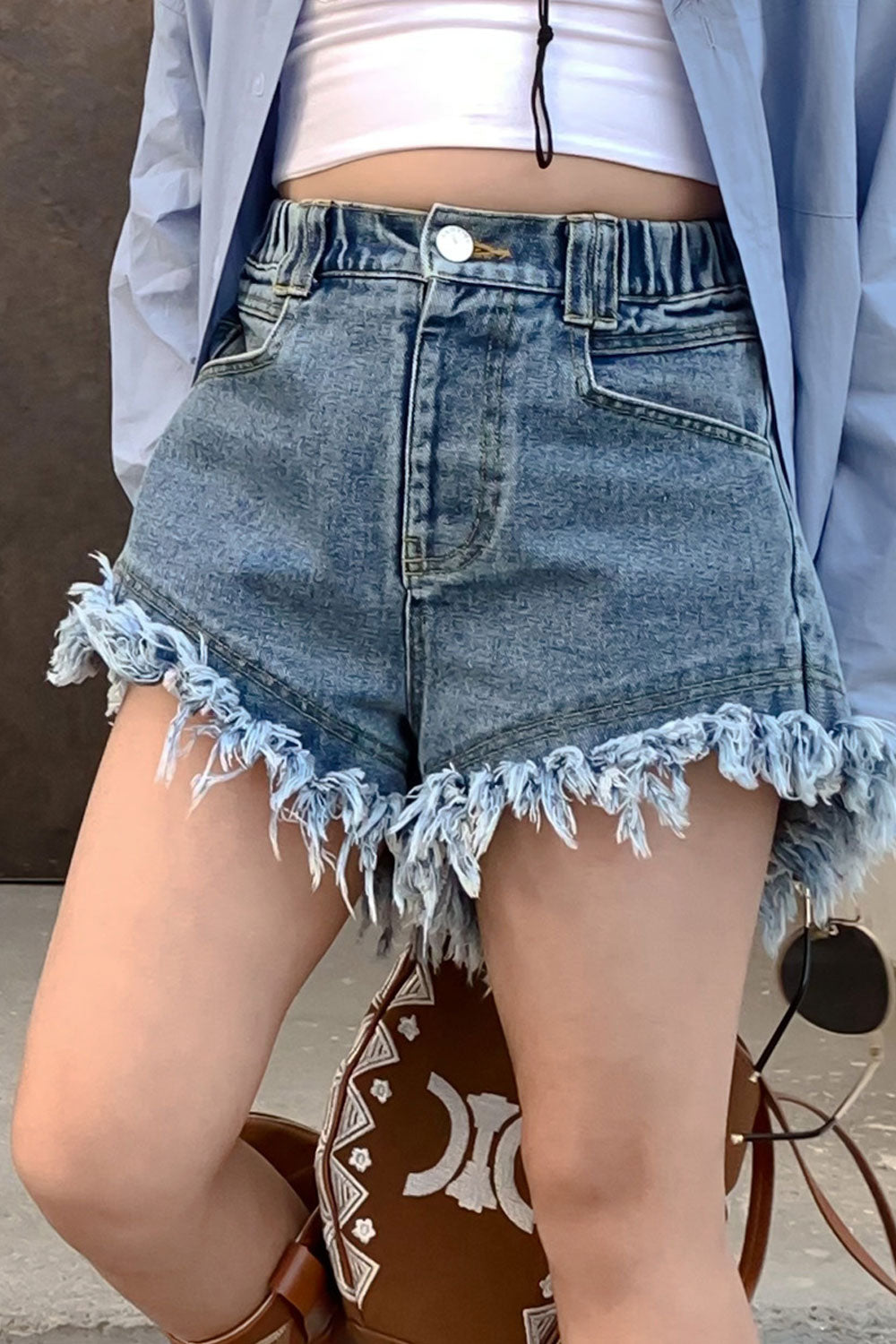 Kids Girls New Summer Washed Soft Denim Outerwear Casual Shorts