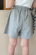 Kids Girls New Cotton Loose Sports and Leisure Labeling Solid Color Summer Shorts
