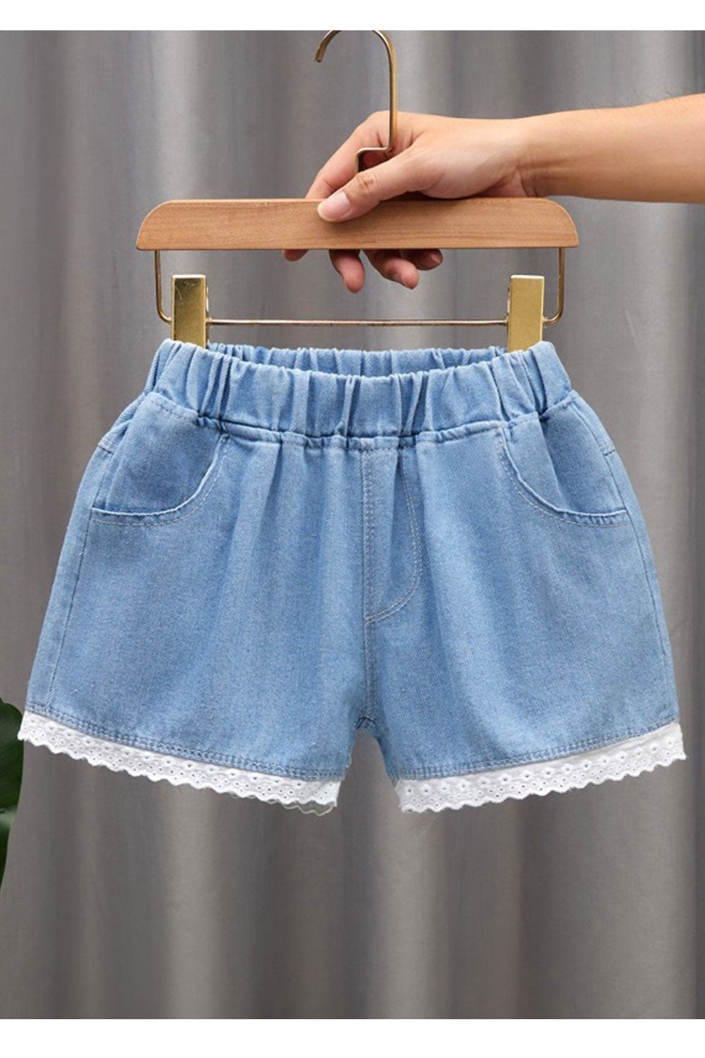 Kids Girls New Lace Denim Casual Thin Summer Shorts