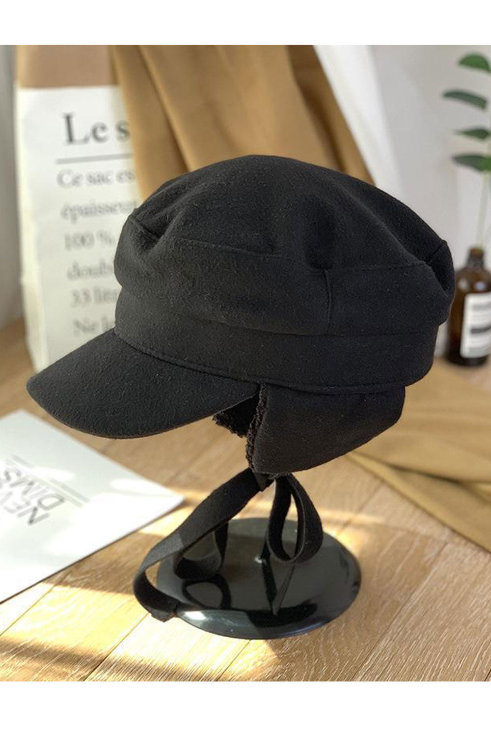 Women Leather Warm Casual Windproof Beret Hat
