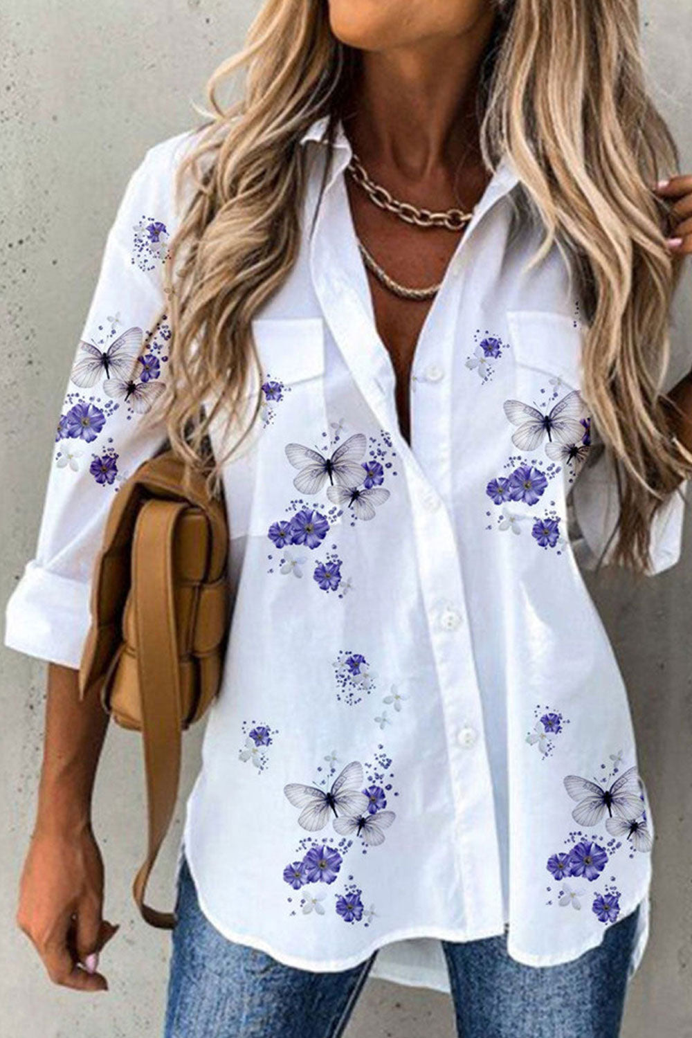 Women Plus New Design Fashionable Collar Neck Long Sleeved Digital Printing Pattern Street Style Summer Casual Short Section Loo