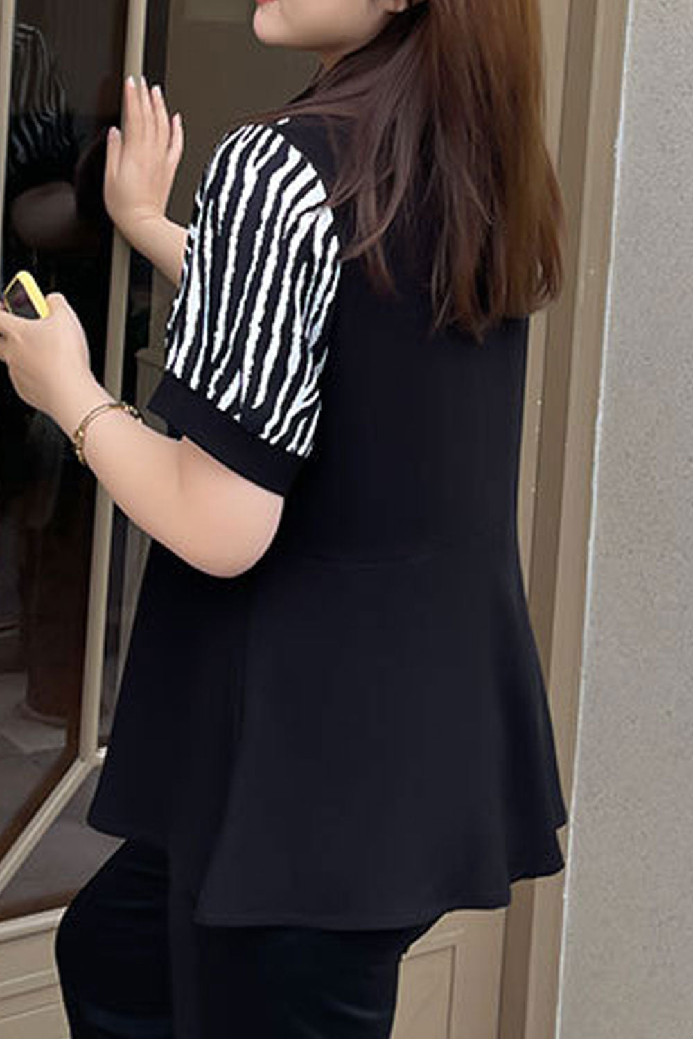 Women Plus New Design Fashionable Collar Neck Short Sleeves Fat mm200 Catties Temperament Commuting Style Summer Casual Loose Be
