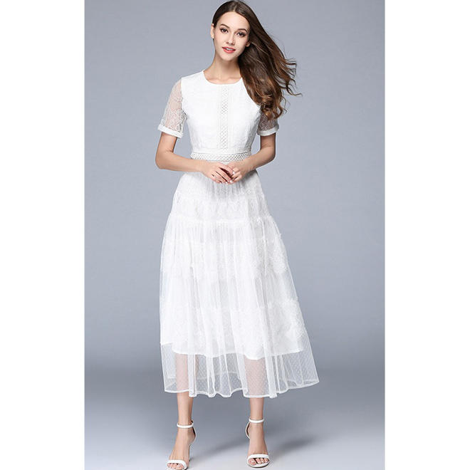 Women Elegant High Quality Half Sleeve Fashion Dress