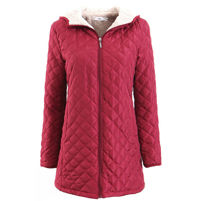 Women Relax Fit Zip Up Warm Padded Jacket