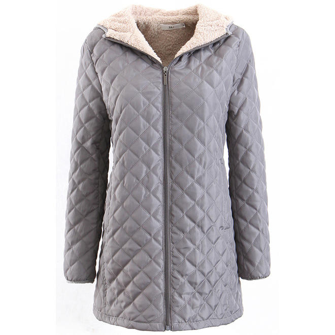 Women Relax Fit Zip Up Warm Padded Jacket