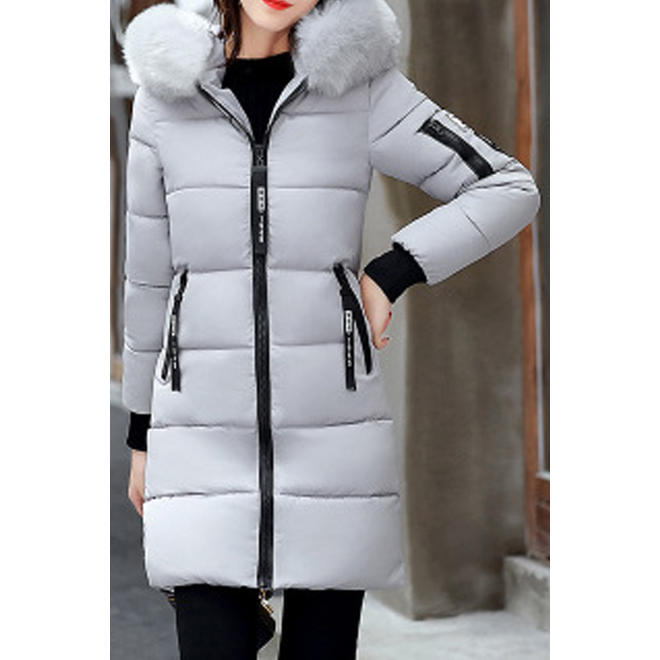Women Winter Cotton Padded Zip Up Casual Jacket
