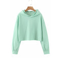 Women Fashionable Solid Pattern Hooded Neck Warm Autumn Hoodie