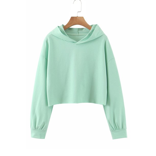 Women Fashionable Solid Pattern Hooded Neck Warm Autumn Hoodie