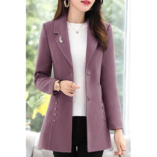 Women Winter Solid Color Thick & Warm Slim Fit Coat