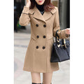 Women Fashionable Solid Color Slim Fit Warm CoatAS