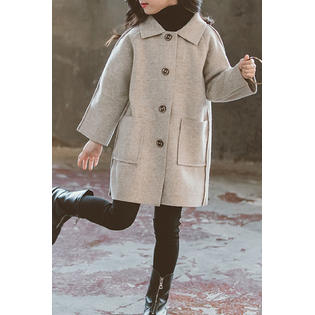 Kids Girls Thick & Warm Solid Color Winter Coat