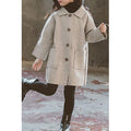 Kids Girls Thick & Warm Solid Color Winter Coat