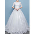 Women Slim Lace Decorated Wedding Dress
