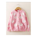 Kids Girls Pretty Flower Printed Round Neck Warm Lovely Cardigan