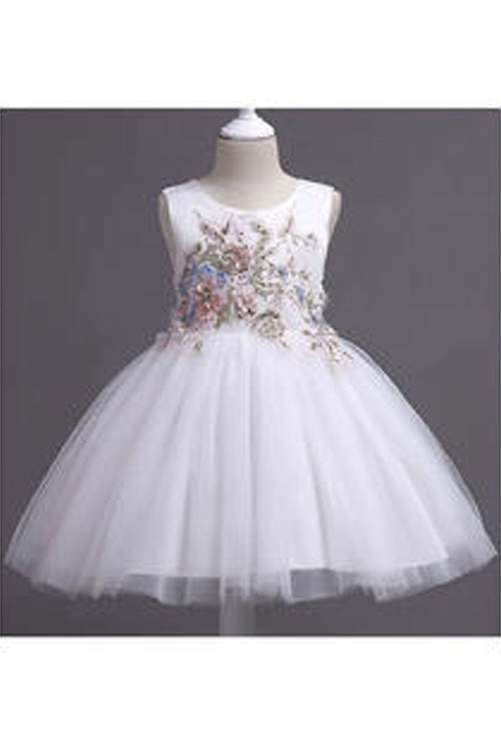 Kids Girls Round Neck Sleeveless Style Shniy Sequins Pattern Pleated Hem Cute Party Dress