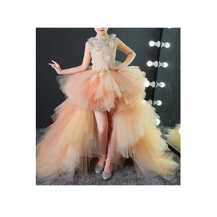 Kids Girls Fashion Fluffy Skirt Decorated Party Dress