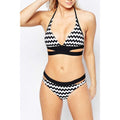 Women Zig Zag Style Two Piece Comfortable Swim Suit