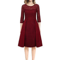 Women Lace Round Neck Party Dress