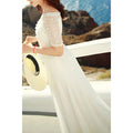 Women Short Sleeve Beaded Bust Chiffon Dress