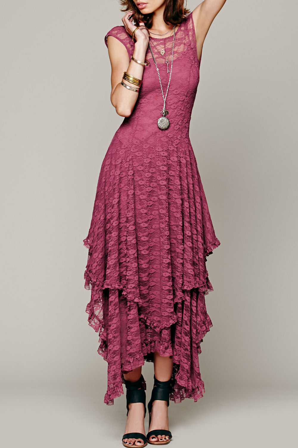 Ketty More Women Plus Size French Courtship Slip Dress Round Neck