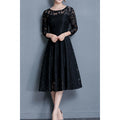 Women Round Neck Lace Halter Skirt Dress