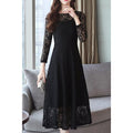 Women Lace Round Neck A-Line Dress
