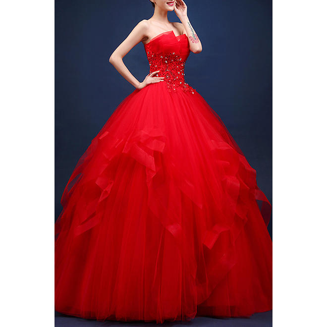 Women Off Neck charming Ball Gown Dress