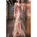 Women Sleeveess Sequin Decorated Mermaid Dress