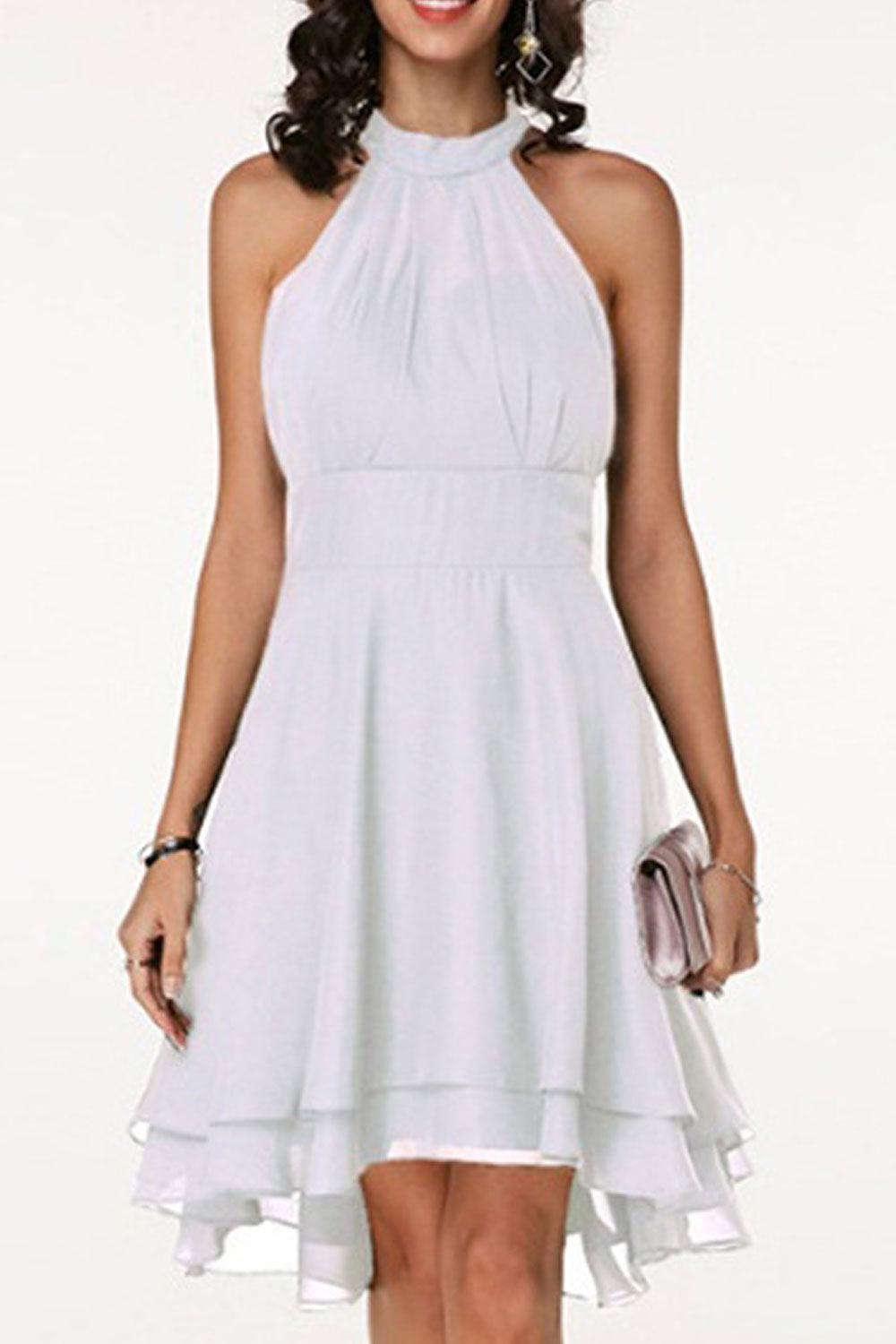 Women Charming Sleeveless Solid Colored Thin Summer Pretty Dress
