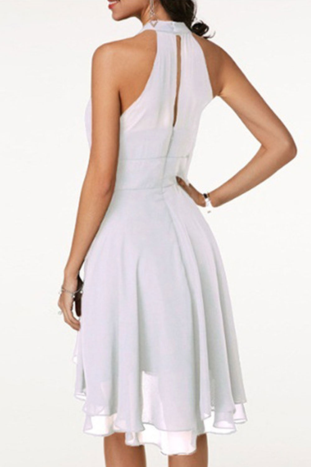 Women Charming Sleeveless Solid Colored Thin Summer Pretty Dress