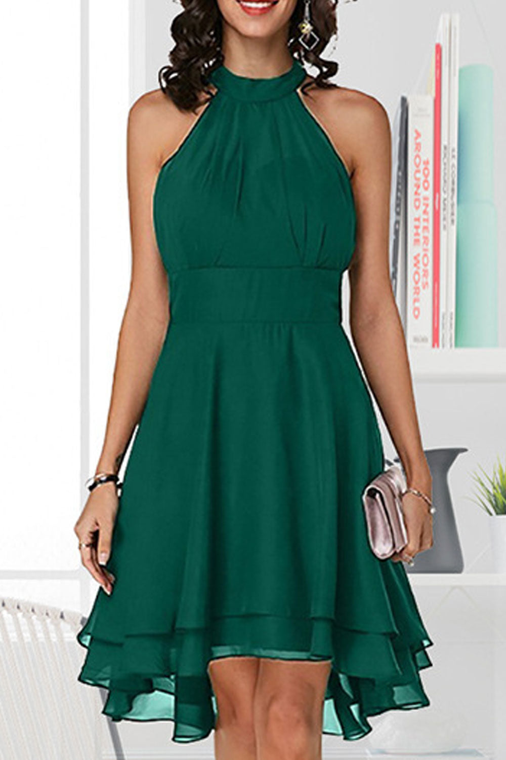Women Charming Sleeveless Solid Colored Thin Summer Pretty Dress