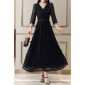 Women V-Neck Long Swing Bottom Party Dress