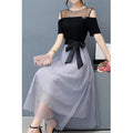Women Beautiful Short Sleeves Round Neck Relax Fit Party Dress