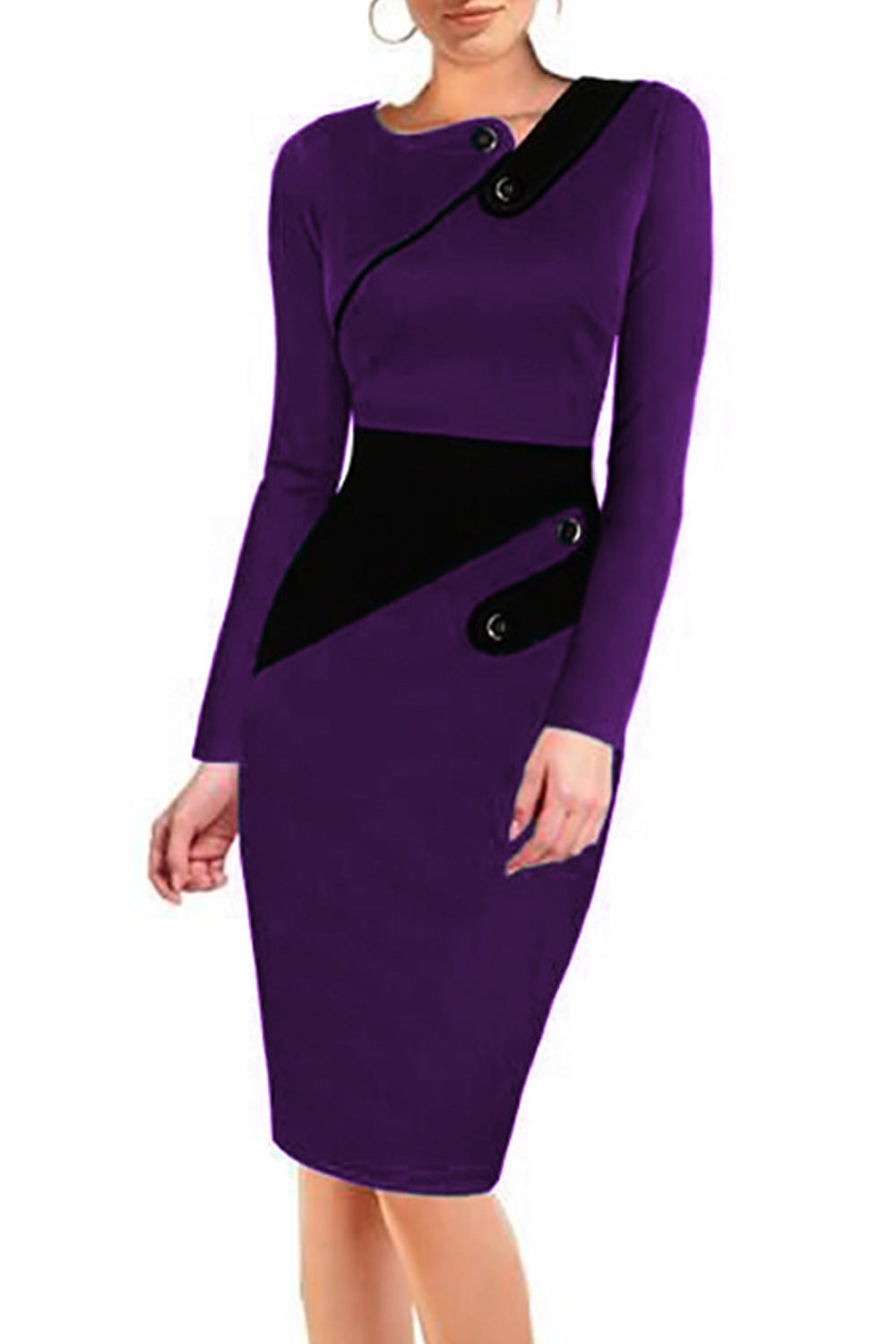 Women Bodycon Long Sleevess Slim Evening Formal Dress Green