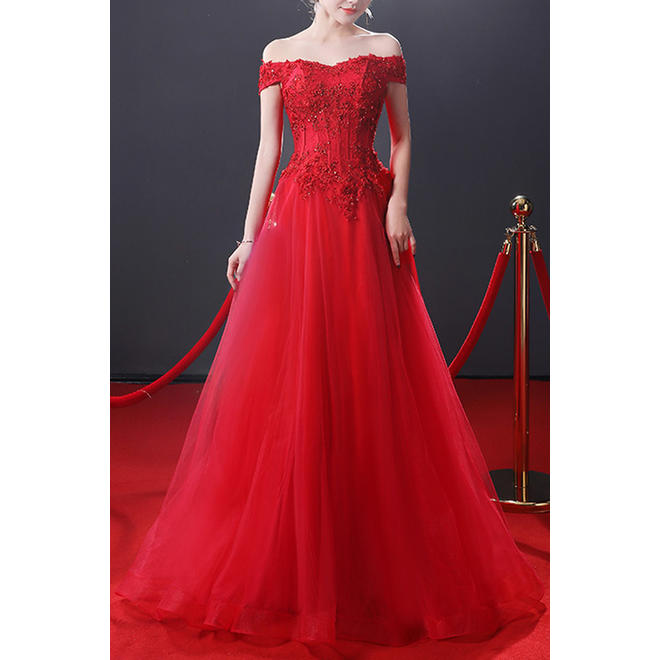 Women Off Shoulder Evening Dress