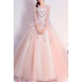 Women Trumpet Sleeve Ball Gown Wedding Dress