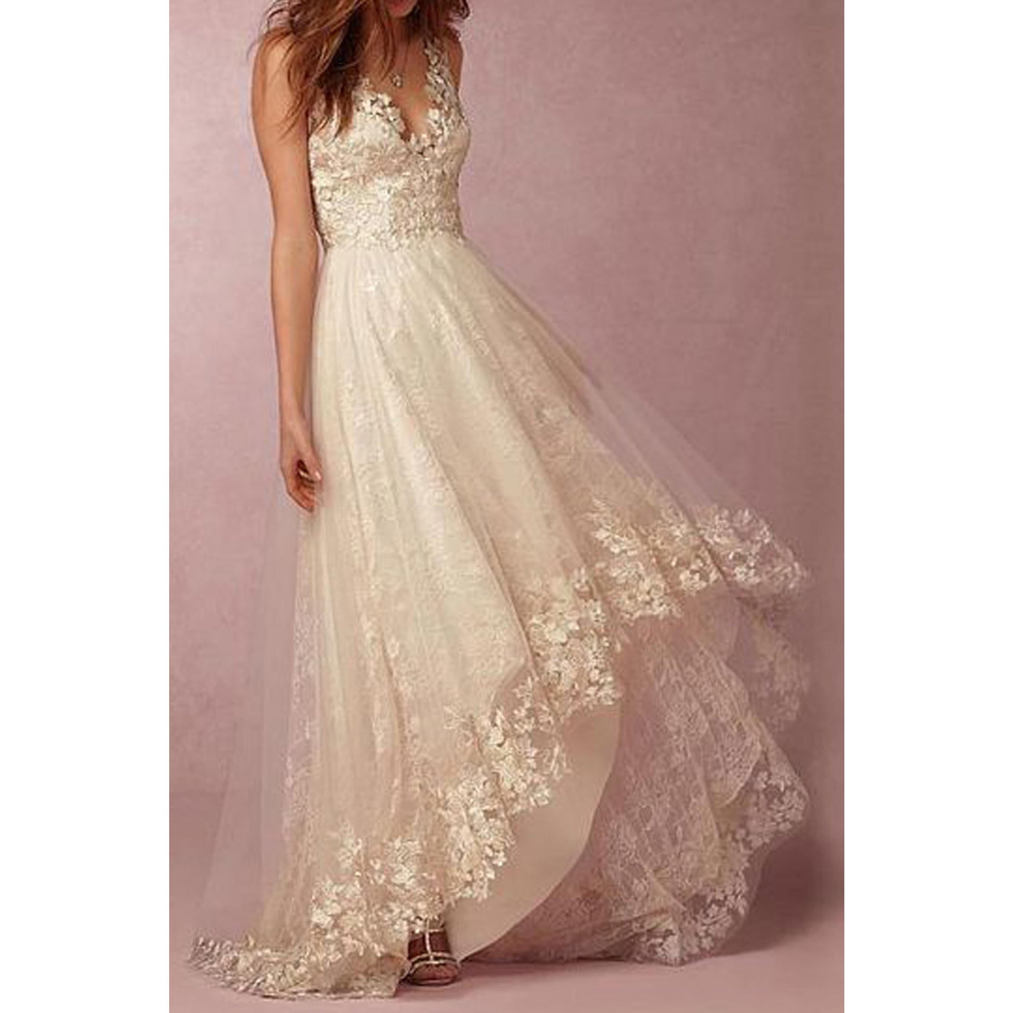 Junior Beatiful Lace Irregular Gown Wedding Dress