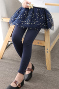 Kids Girls Star Decorated Soft Mesh Skirt Legging