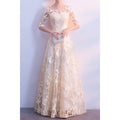Women Slim Fit Lace Decorated Evening Dress