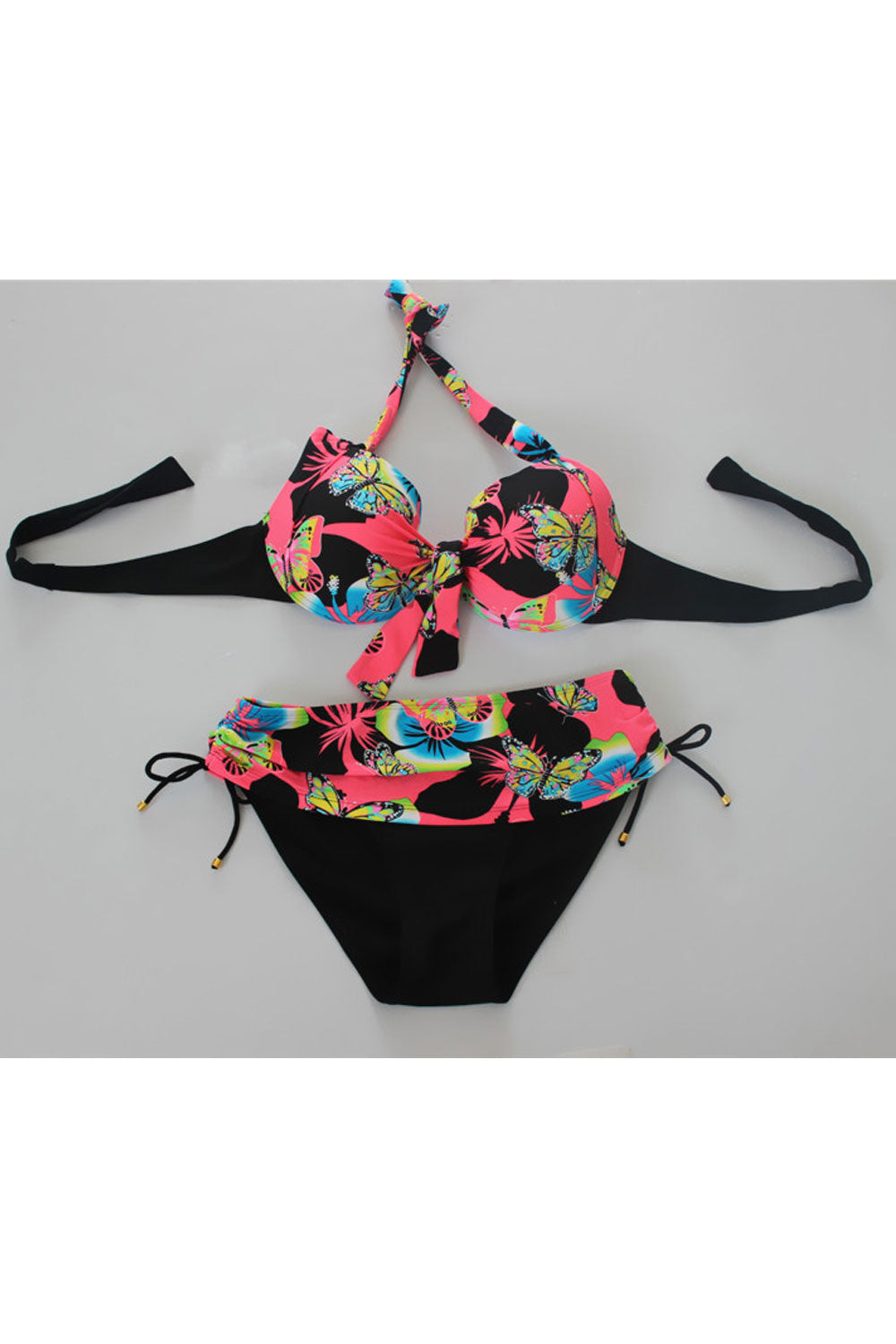 Women Modern Tie Strap Printed Summer Two Piece Swimsuit