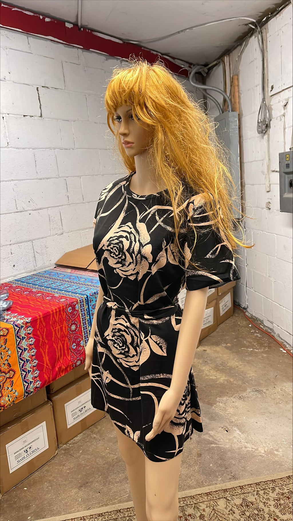Women Breathable Short Sleeve Delightful Floral Pattern Round Neck Restful Above Knee Casual Blouse