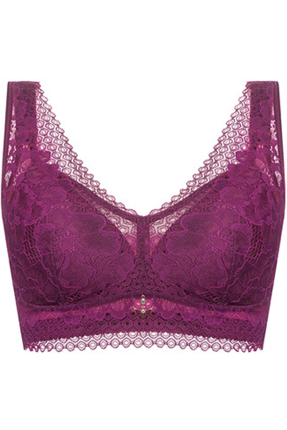 Women Magnificent Lace Up Styled Solid Colored Thin Minimizer Bra