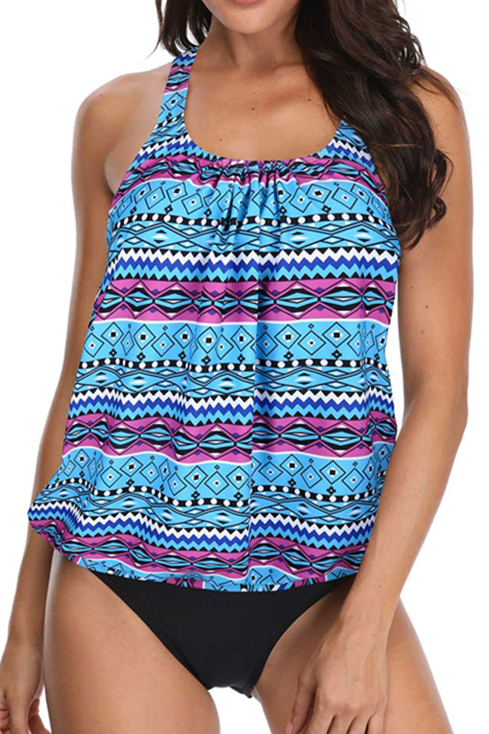 Women Thick Strap Printed One Piece Swim