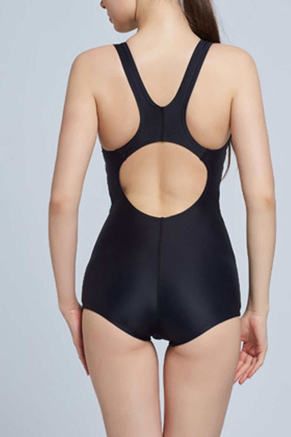 New water-repellent and quick-drying women's boxer one-piece swimsuit sports professional fashion backless hollow removable ches